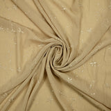 Polyester veil embroidered flowers and foliage sand