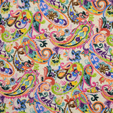 Polycoton imprimé cachemire multicolore