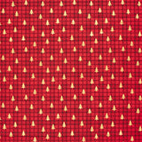 Christmas cotton printed tartan printed and golden fir red background