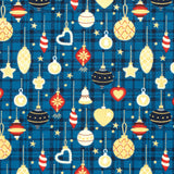Coton de Noël imprimé décoration de sapin fond bleu