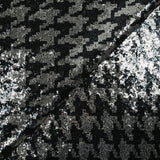 Tulle Sequin black and silver rooster