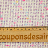 Wool blend tweed pink and blue confetti purple background