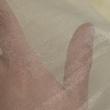 100% ecru iridescent striped silk veil