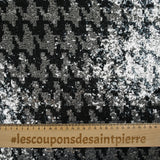 Tulle Sequin black and silver rooster