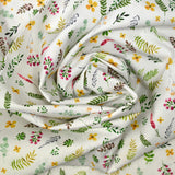 Coton imprimé herboriste fond blanc