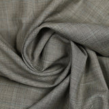 Suit fabric 100% Prince of Wales wool brown, blue ecru background
