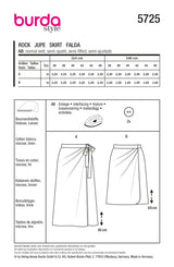 Patron Burda n°5725 : Jupe