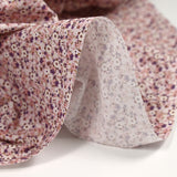 Printed cotton flourish purple, pink and white