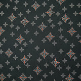 Gabardine 100% cotton Celtic symbol black background