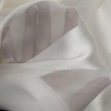 Devoured silk satin with wide ecru bands