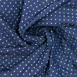 Chambray matelassé imprimé à pois