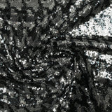 Tulle Sequin black and silver rooster