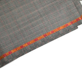 Tejido traje 100% lana Príncipe de Gales, negro, rojo, fondo blanquecino