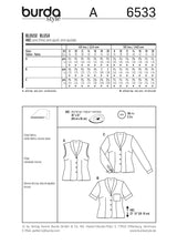 Patron Burda n°6533: blouse à col châle