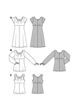 Patrón N ° 6685 Burda: vestido y cintura alta superior