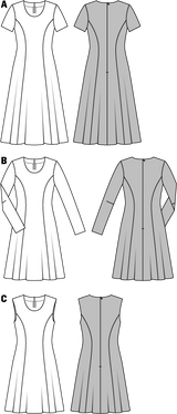 Patrón N ° 6821: Vestido curvo
