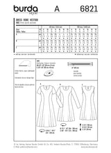 Patrón N ° 6821: Vestido curvo