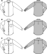 Patron n ° 6874: men's shirt with collar variants