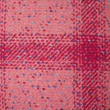 Tweed de laine mélangée à carreaux framboise et confettis fond rose