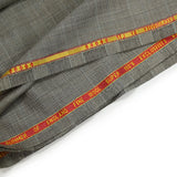 Suit fabric 100% Prince of Wales wool brown, blue ecru background