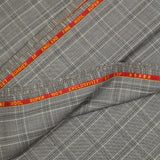 Taupe and ecru 100% Prince of Wales wool tailoring fabric