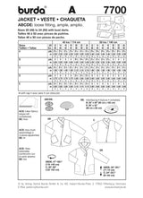 Patron n ° 7700: jacket and pants
