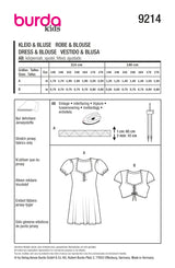 Patron Burda kids n°9214 : Robe & Blouse