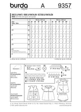 Burda boss n ° 9357: Dress & children's pants