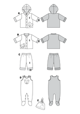Patrón N ° 9636: suéter, pantalones, rana