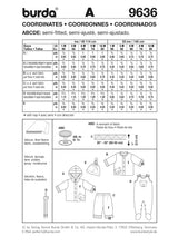 Patrón N ° 9636: suéter, pantalones, rana