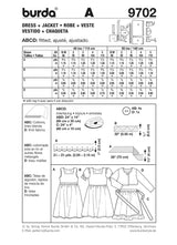 Patron n ° 9702: dress and jacket little girl