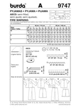 Patrón N ° 9747: pijama