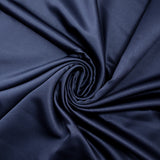 Plain polyester satin Inès navy blue