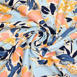 Sky blue Yuma elastane cotton satin