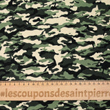 Green camouflage printed cotton poplin