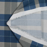 Viscose printed with gray and barbel blue checks