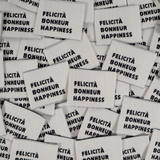 Étiquettes tissées "Felicità" x 5