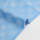 Blue checkered polycotton poplin