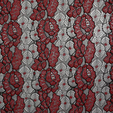 Fine two-tone red and black polyester lace
