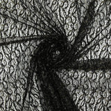 Fancy golden polyester lace embroidered with black lurex
