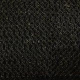 Puntilla de poliéster calada con entrelazado de lurex dorado, fondo negro