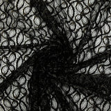 Polyester lace gold flowers embroidered black lurex