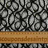 Polyester lace gold flowers embroidered black lurex