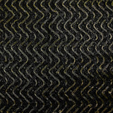 Puntilla de poliéster calada con ondas de lúrex dorado y negro