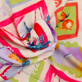 Seaside printed viscose with ecru background