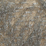 Organza de soie chair lancé découpé à Lurex long argent