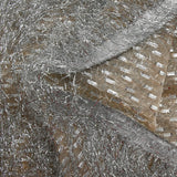 Organza de soie chair lancé découpé à Lurex long argent