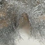 Organza de soie chair lancé découpé à Lurex long argent