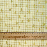 Christmas cotton tartan printed and golden fir eco -back