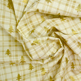 Christmas cotton tartan printed and golden fir eco -back